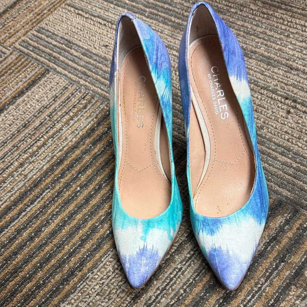 Charles by Charles David Teal and White Heels